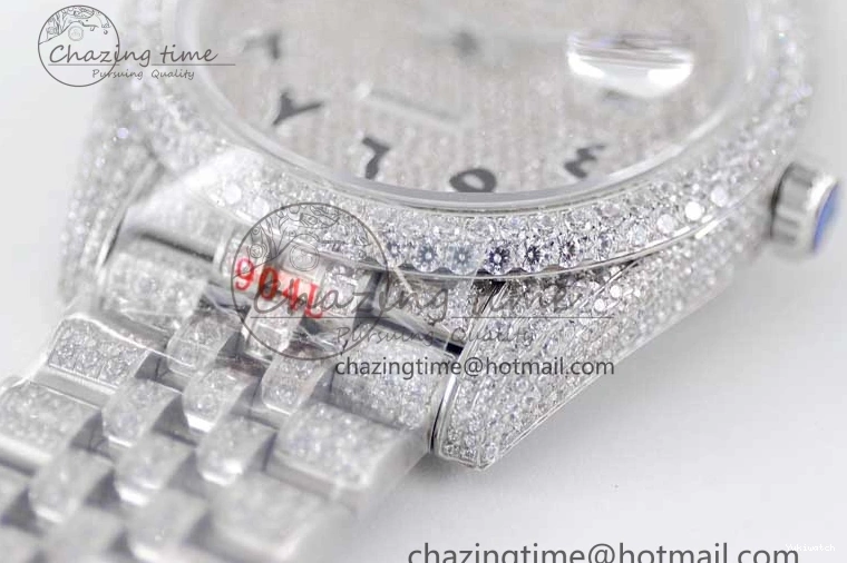 Jubilee Diamonds Datejust TWF 41 Arabic Full on A2824 Dial Edition SS Markers Best Bracelet 1:1 0214